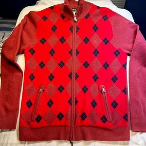 Pringle of Scotland 1815 VINTAGE Argyle Full Zip High Neck Men's Sweater